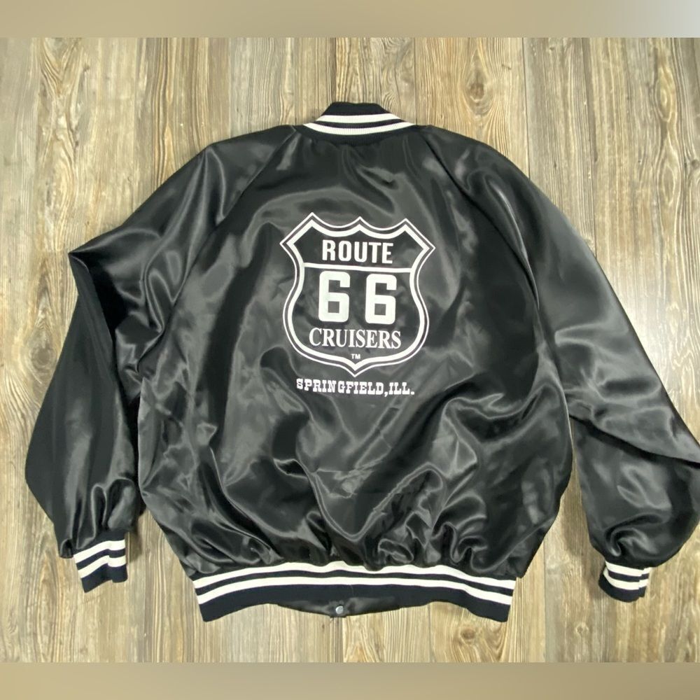 Vintage Route 66 Cruisers Jacket Size  2XL Satin 80s RARE Westark USA